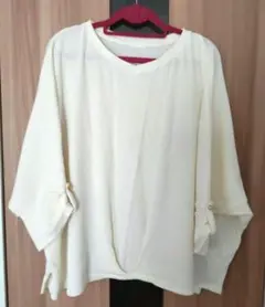 レディース♡ルーズフィットドルマンスリーブトップス（アイボリー、LL）