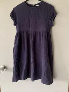 PAIR MANON 半袖ワンピース　ネイビー　150〜160