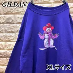 【希少】GILDAN⭐︎スウェット ダサかわ プルオーバーサイズ 雪だるま