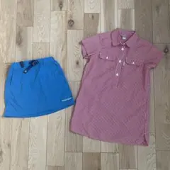 mont-bell チェック柄半袖シャツとスカートセット 120