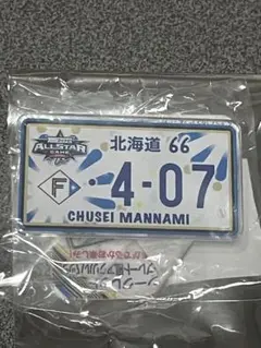 オールスターゲーム　シークレットナンバープレート風アクリルバッジ　万波中正　②