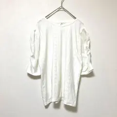 ドレスキップ トップス ブラウス 七分 ホワイト M