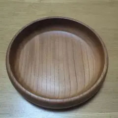 木製円形ボウル 約20cm 凹み付き