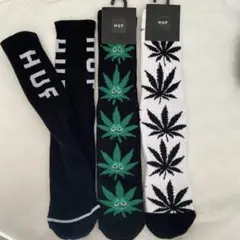 新品人気のハフHUFのロングソックスユニセックス、ワンサイズ25-28センチ
