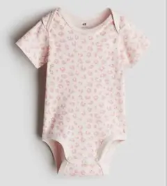 H&M オーガニックコットン 豹柄 ピンク ボディスーツ 68cm