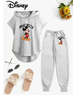 新品未使用⭐️Mサイズ Disney ミッキー ルームウェアセット グレー