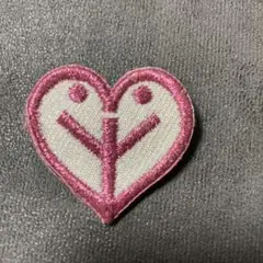 ハート型刺繍ワッペン ピンク　岡村靖幸　ピーチ　中古品