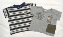 BREEZE/ブリーズのベビーTシャツ　ストライプとアイスコーヒー2枚セット