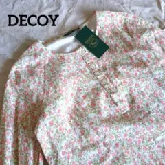 【DECOY】リバティ柄コットンリネンシャツ ノーカラーシャツ 綿麻