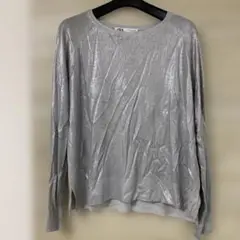 ZARA ザラ　シルバー　ラメ　薄セーター　カットソー