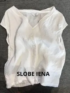 SLOBE IENA リネン 半袖ブラウス　シャツ　ホワイト
