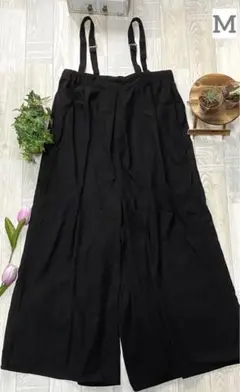 レディース サロペット オーバーオール パンツ カジュアルパンツ 黒 M