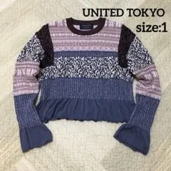 UNITEDTOKYO シュリンクジャガードプルオーバー ニット S〜M