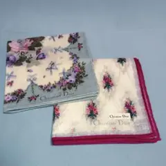 Christian Dior　花柄　ハンカチ　２枚セット
