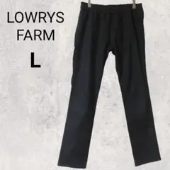 ローリーズファーム カジュアルパンツ L 黒 無地 デニム風 ウエストゴム 綿混
