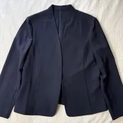 美品 23区 ノーカラージャケット ネイビー サイズ40