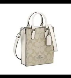 COACH ショルダーバッグ ベージュ/ホワイト