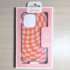 Sonix iPhone 15 Pro ケース オレンジチェック MagSafe