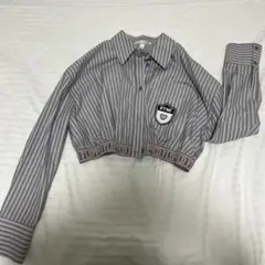 Ｈ&M フリップド クロップドシャツ M