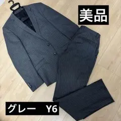 美品　メンズ　ビジネススーツ　セットアップ　Y6 グレー　春夏用
