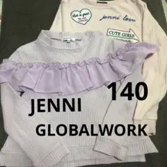 140 JENNI GLOBAL WORK トップス 薄手 トレーナー リブ