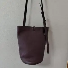 ダークブラウン レザー ショルダーバッグ