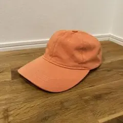 キャップ オレンジ　サイズフリー　コットン