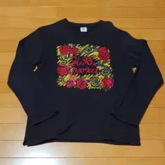 ハリウッドランチマーケット トレーナー 裏起毛 ロゴ 花柄 薔薇 日本製 HRM