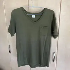 championチャンピオンオリーブ　Vネック Tシャツ ［Lサイズ］