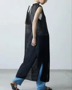 アダワス　CROCHET V-NECK DRESS ワンピース　レイヤード