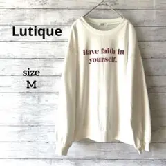 【ルティーク】 トレーナー スウェット M オーバーシルエット 英字 綿 白