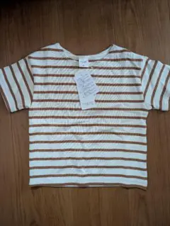ブラウンとホワイトのストライプTシャツ 95cm