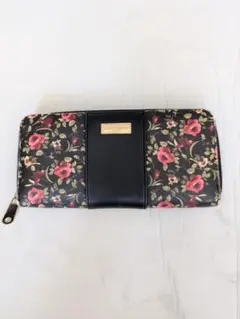 長財布 花柄 ブラック