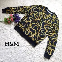H&M【総柄】【チェーン】長袖トレーナー　S