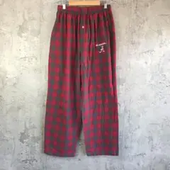 yz190古着　チェックパンツ　パジャマパンツ　赤　グレー　90s Y2K