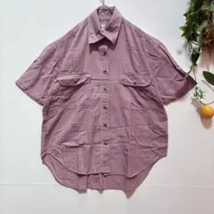 【BROKEN HEART】 半袖シャツ　トップス　チェック柄　レッド　9R