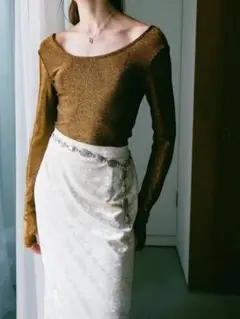 MARTE 2way Glitter Top Brown