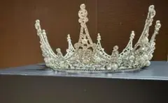 クラウンティアラ 結婚式 ティアラ シルバー王冠型ティアラ