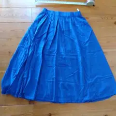 青 フレアスカート ウエスト約70cm