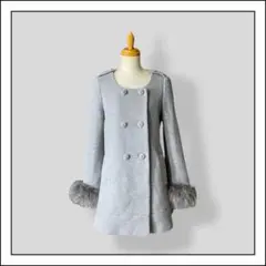 【snidel】フォックスファー使用 ウールアンゴラ2wayノーカラーコート