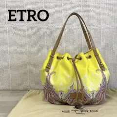 ☆美品☆ ETRO エトロ ペイズリー 巾着 ショルダー バッグ キャンバス素材