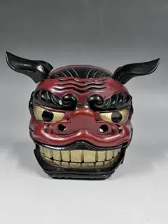 【縁起物セット】伝統工芸・獅子舞2点＋鞠1点　和柄布付き 獅子頭　木彫　魔除け Amazon | 獅子舞縁起物時代物獅子頭魔除け木彫置物能面2体セット