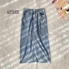 ⚫︎2PINK スリットデニムスカート（L相当）アメカジ