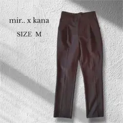 しまむら mir..xkana スラックス タックパンツ センタープレス 黒