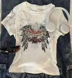 新品　Tシャツ　ピチT Y2K ハート　エドハーディー　エンジェル　S〜Mサイズ