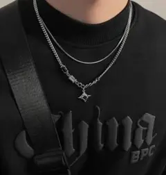 男性用ラッキースターダブルレイヤーネックレス