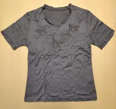 コケットコレクション　刺繍入りブラウンTシャツ M〜Lサイズ