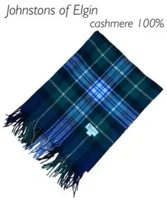 美品 Johnstons of Elgin 大判ストール チェック カシミヤ