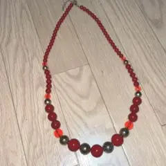 ネックレス レッドxゴールド