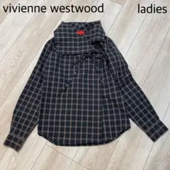 vivienne westwood リボンシャツ オーブ刺繍 M チェック